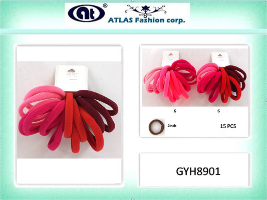 GYH8901 - Seamless Nylon Hair Tie 15 Pce Set