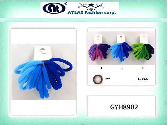 GYH8902 - Seamless Nylon Hair Tie 15 Pce Set