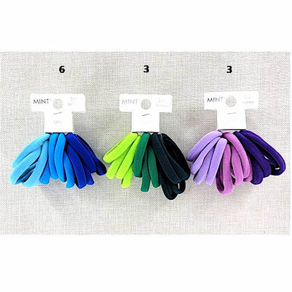 GYH8905BL - Seamless Nylon Hair Tie 12 Pce Set