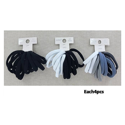 GYH8905BW - Seamless Nylon Hair Tie 12 Pce Set