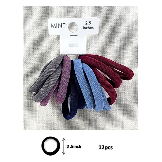 GYH8905DW - Seamless Nylon Hair Tie 12 Pce Set