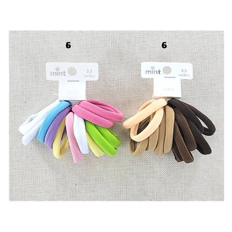 GYH8905PA - Color Nylon Hair Tie 12 Pce Set