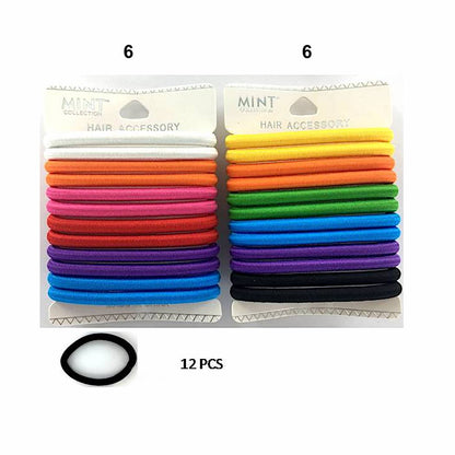 GYH9580 - Elastic Hair Ties 12 Pce Set