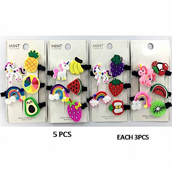 GYH9745 - Unicorn & Fruit Hair Clip Set