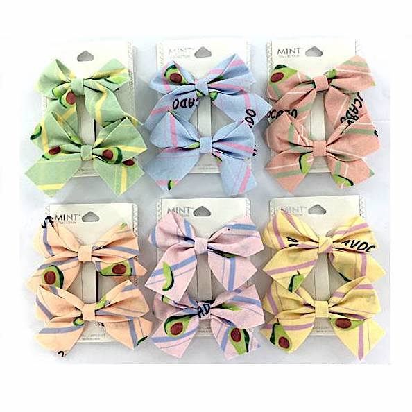 GYH9894 - Avocado Hair Bow Clip Set