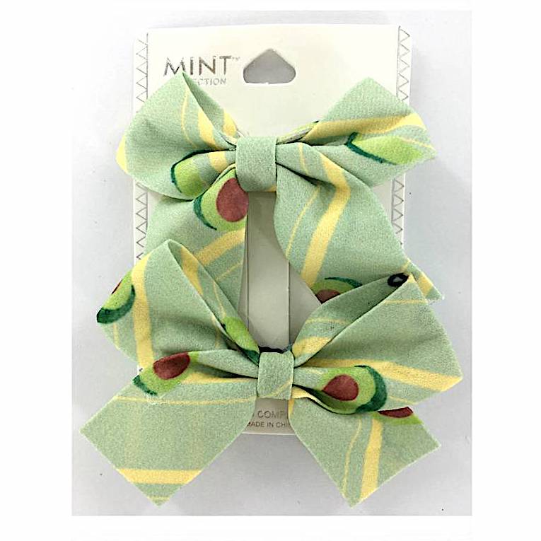 GYH9894 - Avocado Hair Bow Clip Set