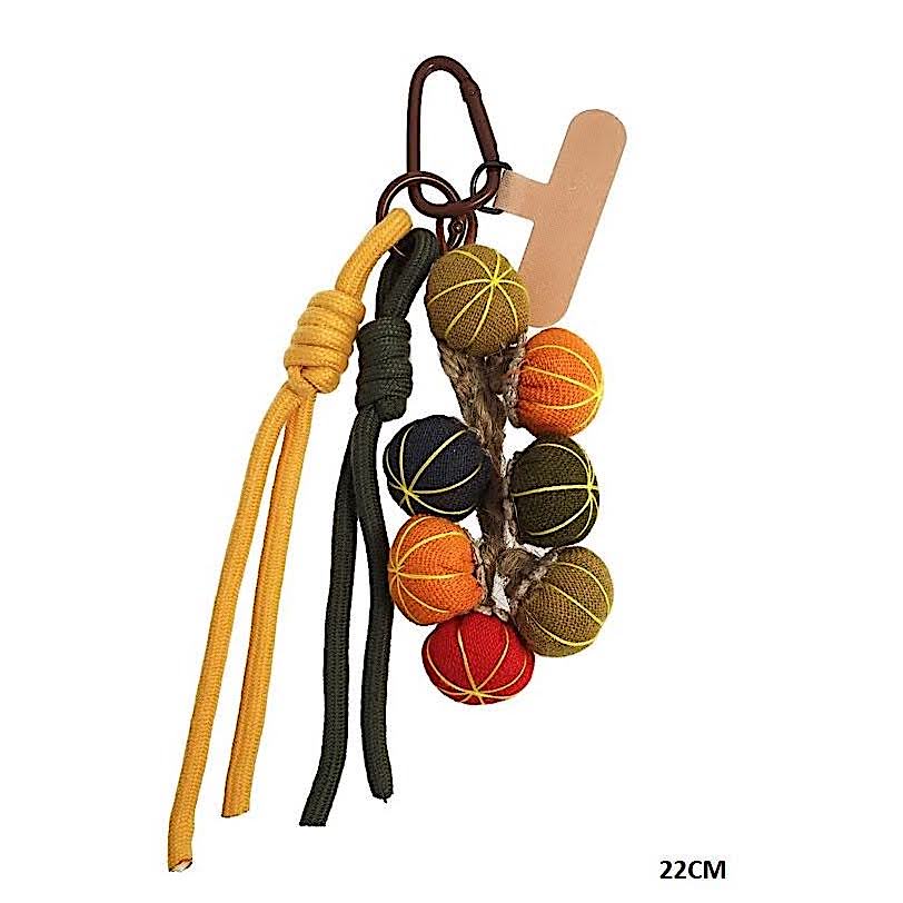 Autumn Pumpkins Carabiner Rope Keychain