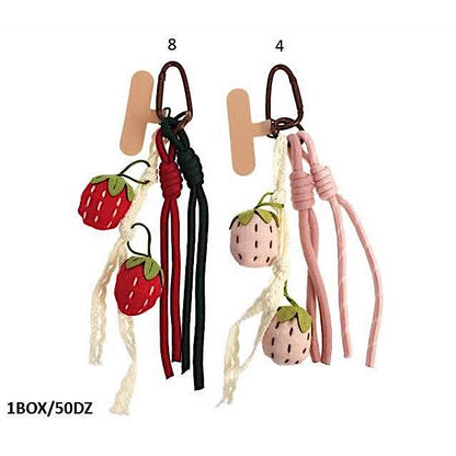Strawberry Carabiner Rope Keychain