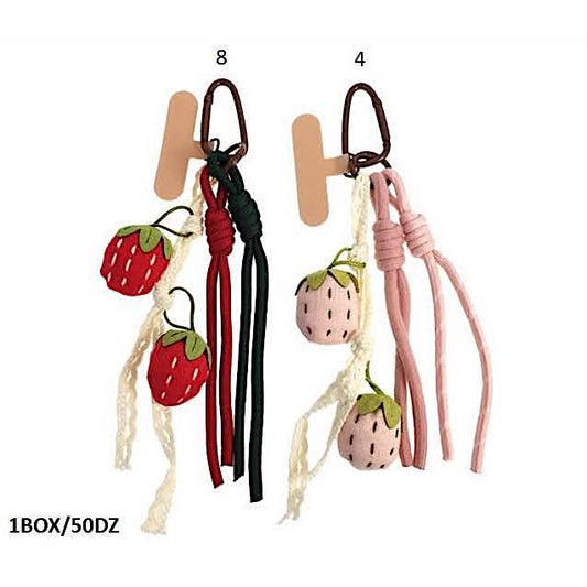 Strawberry Carabiner Rope Keychain