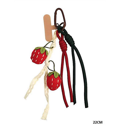 Strawberry Carabiner Rope Keychain