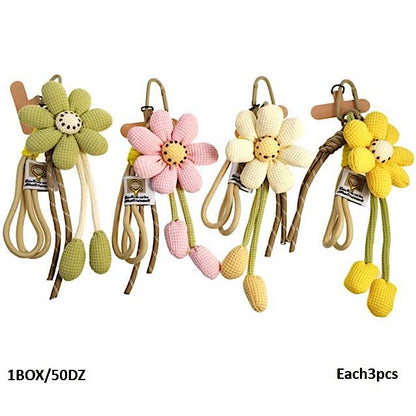 Daisy Flower Carabiner Rope Keychain