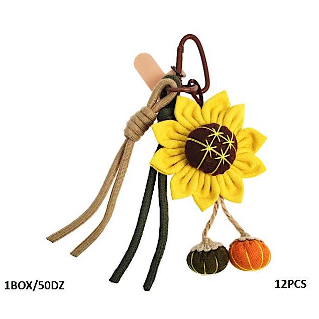 Sunflower Carabiner Rope Keychain