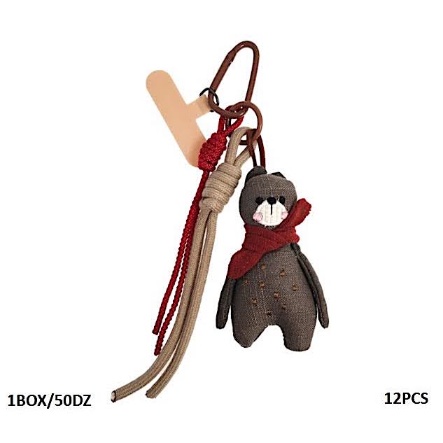 Bear In Scarf Carabiner Rope Keychain