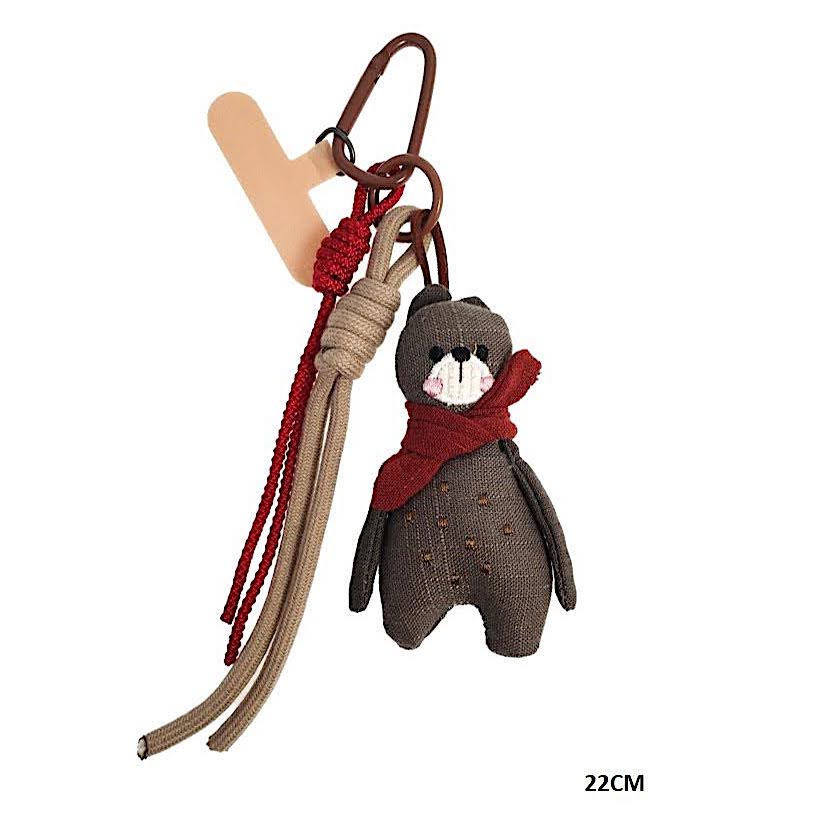 Bear In Scarf Carabiner Rope Keychain