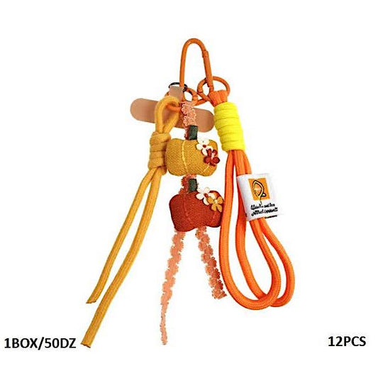 Autumn Pumpkins Carabiner Rope Keychain