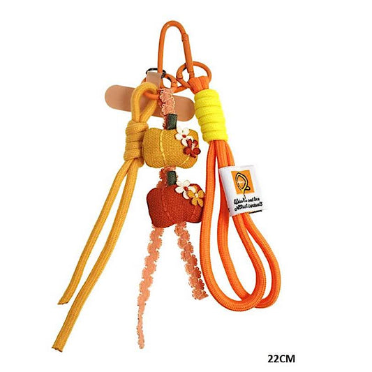 Autumn Pumpkins Carabiner Rope Keychain