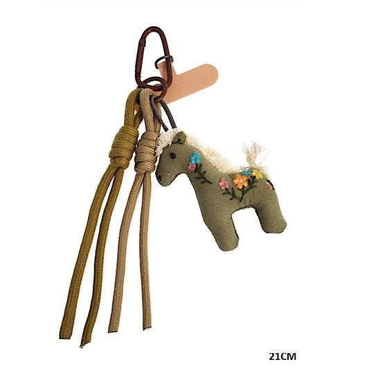 Embroidered Horse Carabiner Rope Keychain