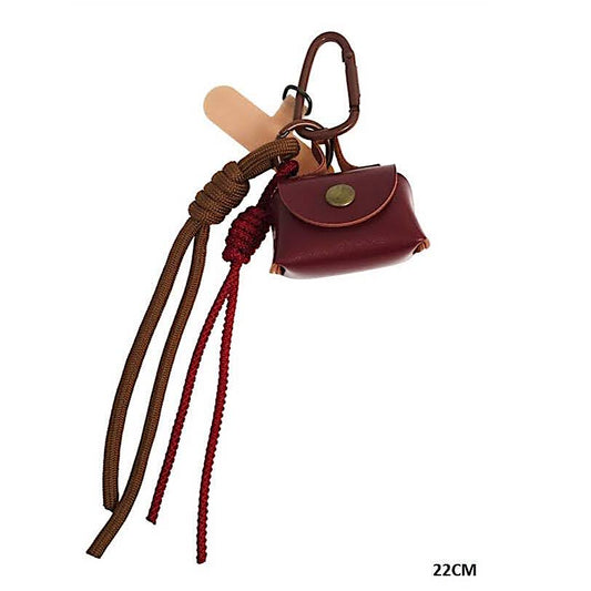 Mini Leather Bag Carabiner Rope Keychain