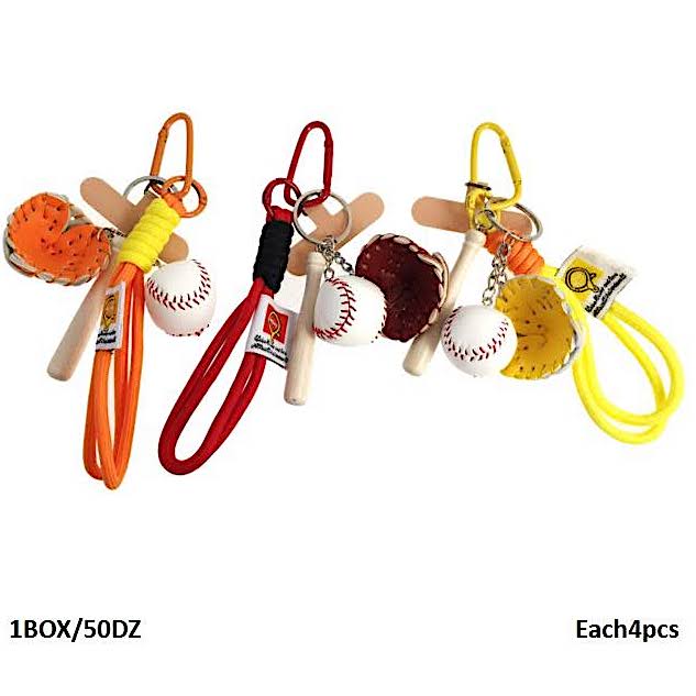 Baseball Carabiner Rope Keychain