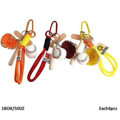 Baseball Carabiner Rope Keychain
