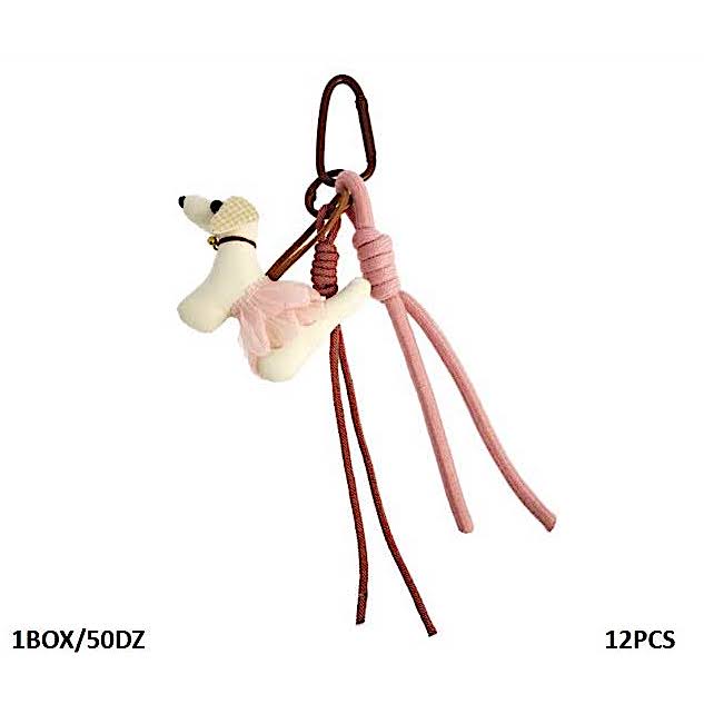Dog In Pink Tutu Carabiner Rope Keychain