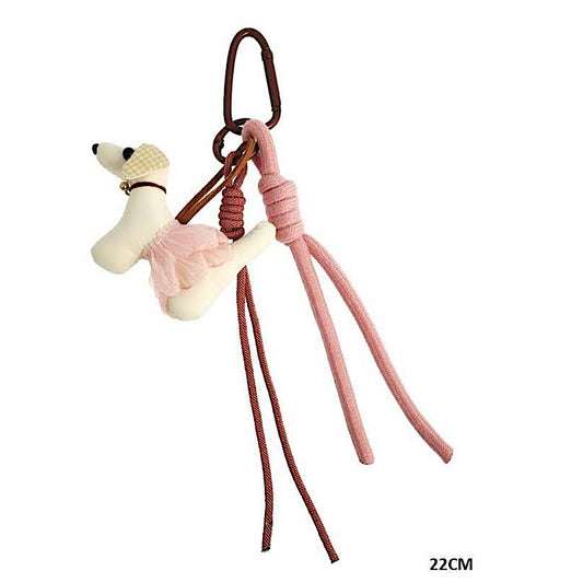 Dog In Pink Tutu Carabiner Rope Keychain