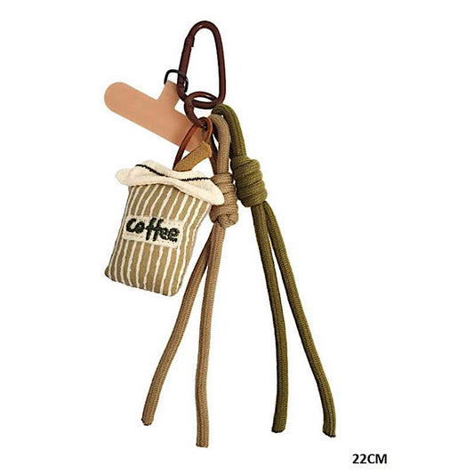 Coffee Cup Carabiner Rope Keychain