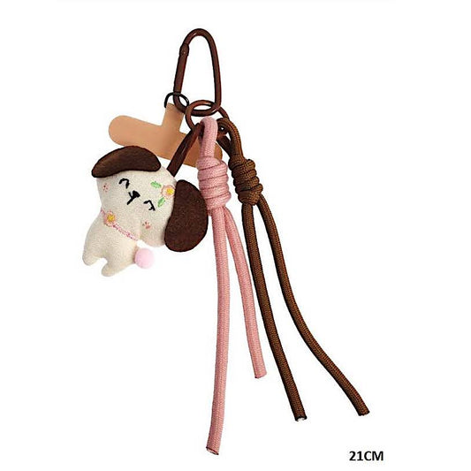 Embroidered Puppy Carabiner Rope Keychain