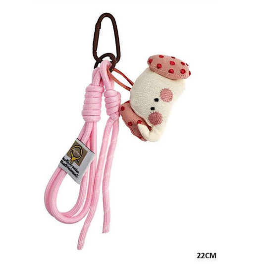 Pink Elephant Carabiner Rope Keychain