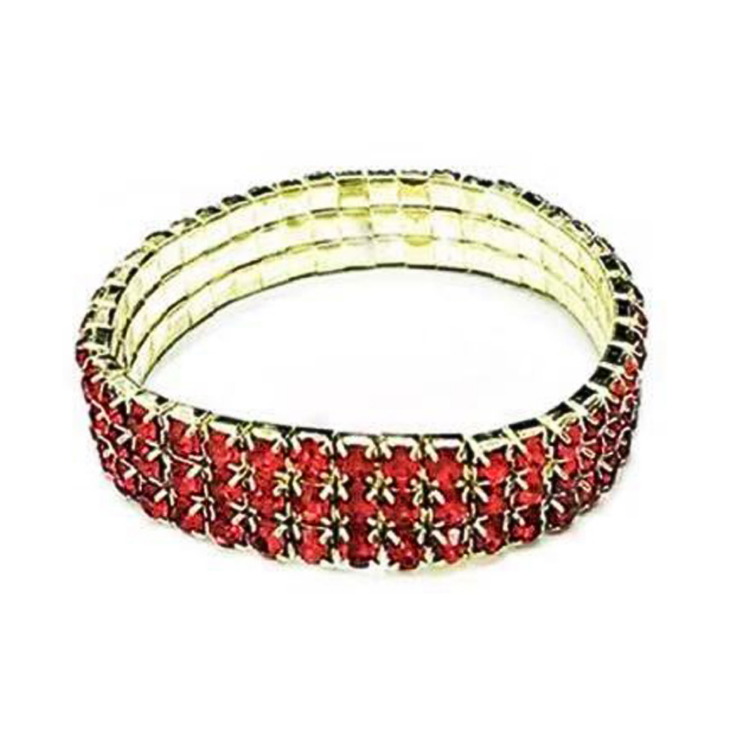 JAB21819G-ASST - Gold Rhinestone Stretch Bracelet