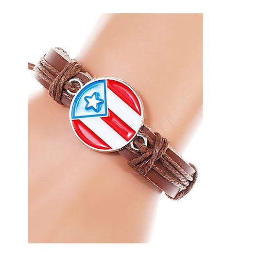 JAB40301 - Puerto Rico Adjustable Leather Bracelet