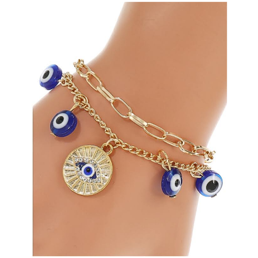 JAB41122 - Evil Eye Chain Bracelet Set