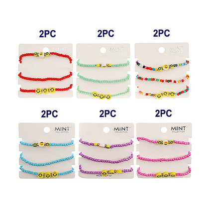 JAB41172 - Smiley Face Beaded Bracelet