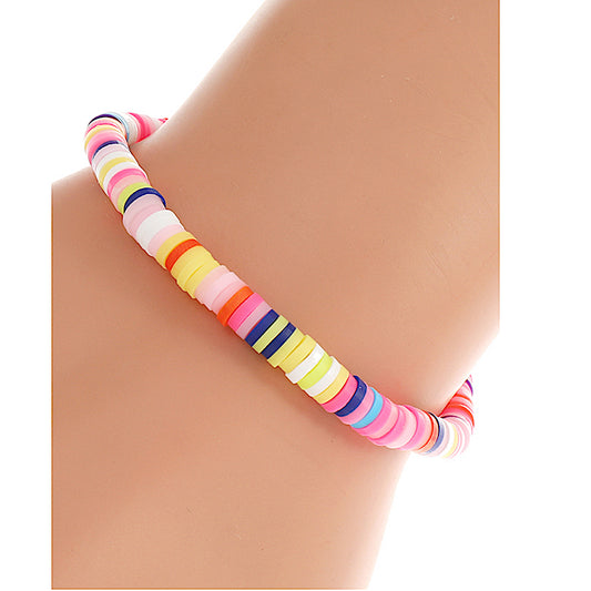 JAB42053 - Rainbow Disc Bead Bracelet