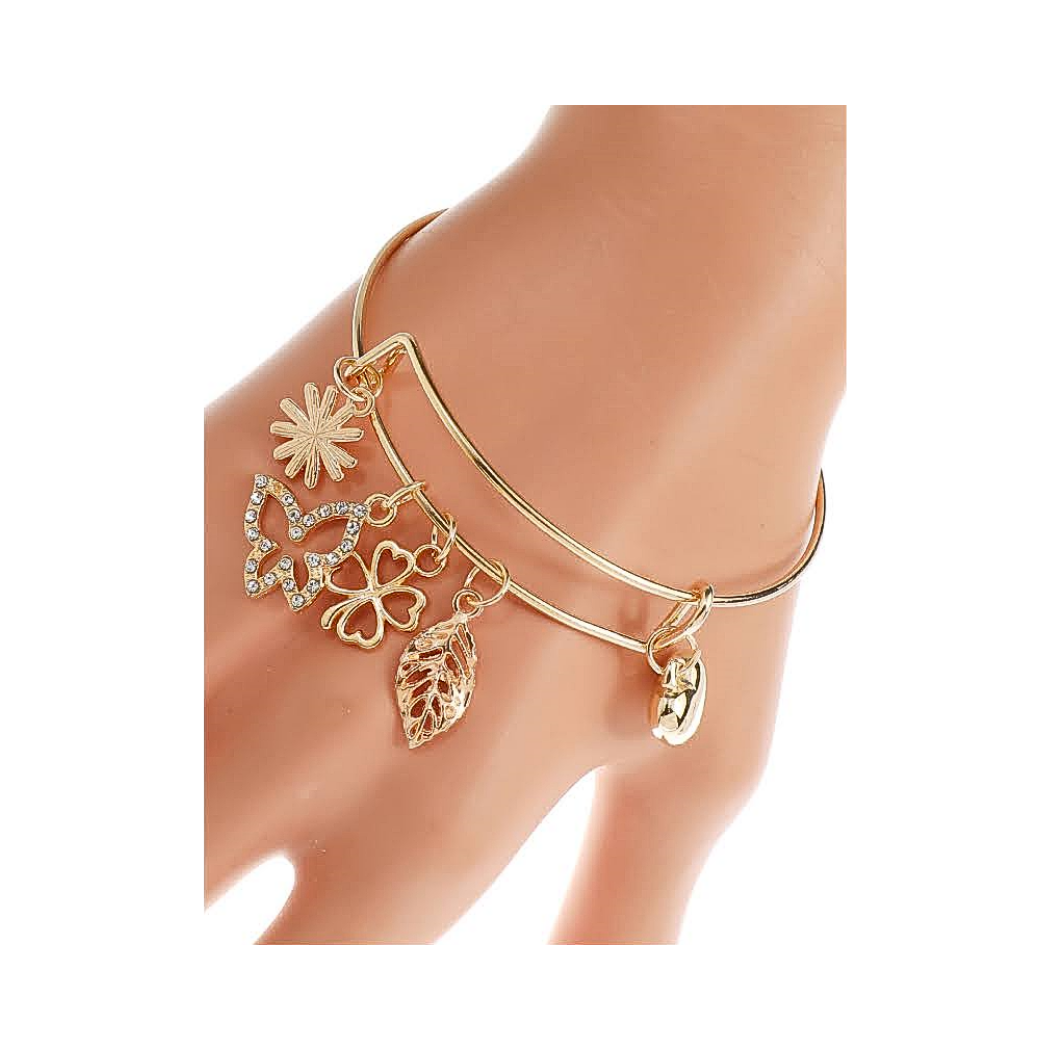 JAB42105 - Butterfly Charm Bangle Bracelet