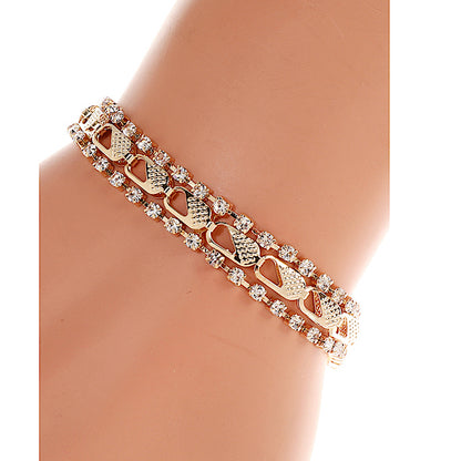 JAB42459 - Rhinestone Paperclip Link Bracelet