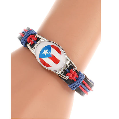 JAB42726 - Puerto Rico Adjustable Leather Bracelet