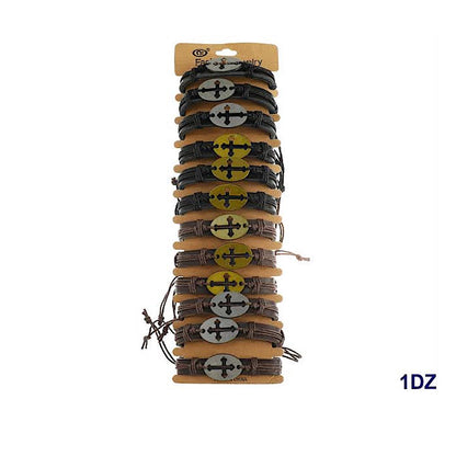 JAB42733 - Cross Adjustable Leather Bracelet