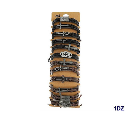 JAB42734 - Cross Adjustable Leather Bracelet