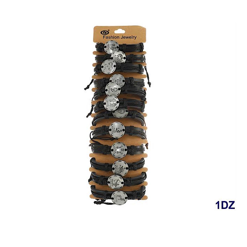 JAB42736 - Zodiac Adjustable Leather Bracelet