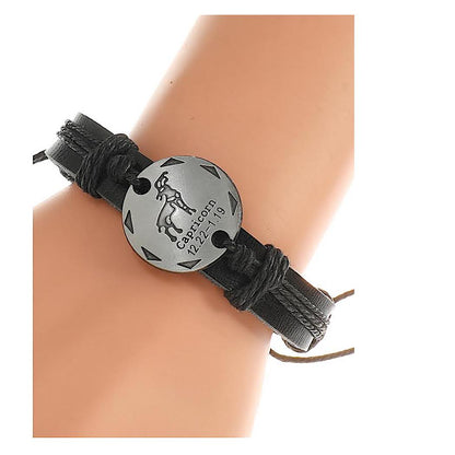 JAB42736 - Zodiac Adjustable Leather Bracelet