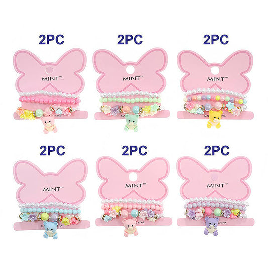 Teddy Bear Bead Stretch Bracelet Set