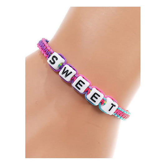 JAB43142 - Word Bead Adjustable Thread Bracelet