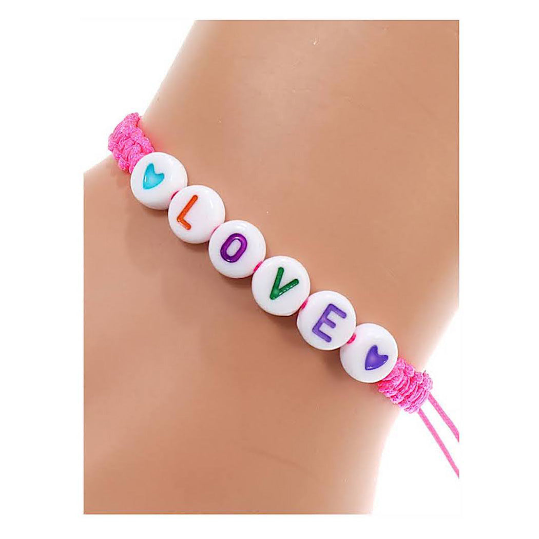 JAB43191 - Love Word Bead Adjustable Thread Bracelet