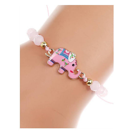 JAB43318 - Enamel Elephant Adjustable Thread Bracelet