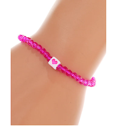 JAB43519 - Mini Heart Crystal Bead Stretch Bracelet