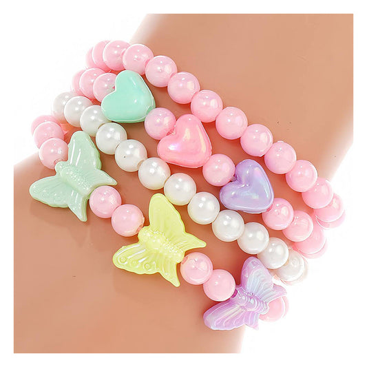 Butterfly Bead Stretch Bracelet Set