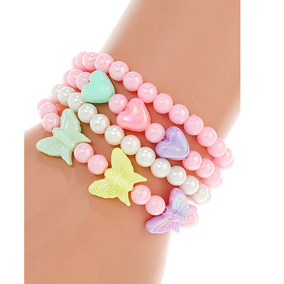 JAB43572 - Butterfly Bead Stretch Bracelet Set