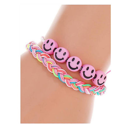 JAB43586 - Smiley Bead Thread Bracelet Set