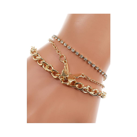 JAB43627 - Butterfly Chain Bracelet Set